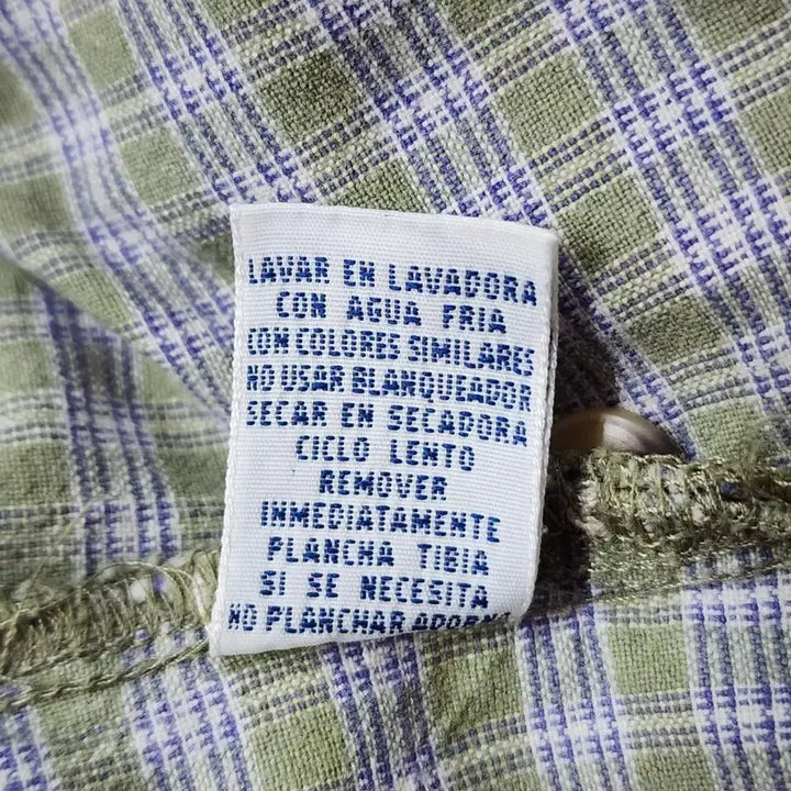 [BUNJANG] Arizona Jean Company Olive Check Short Sleeve Shirt / [L] 애리조나 진 컴퍼니 올리브 체크 반팔 셔츠 2.0