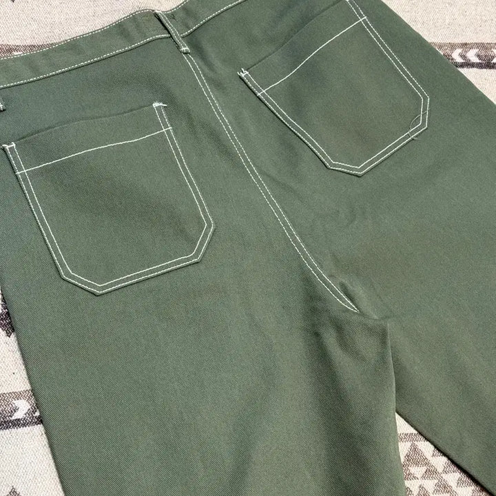 [SOLD OUT] 케이엔드 히로이 더블니 와이드 팬츠 카키