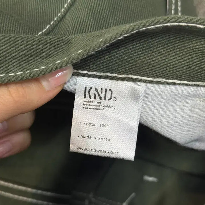 [SOLD OUT] 케이엔드 히로이 더블니 와이드 팬츠 카키