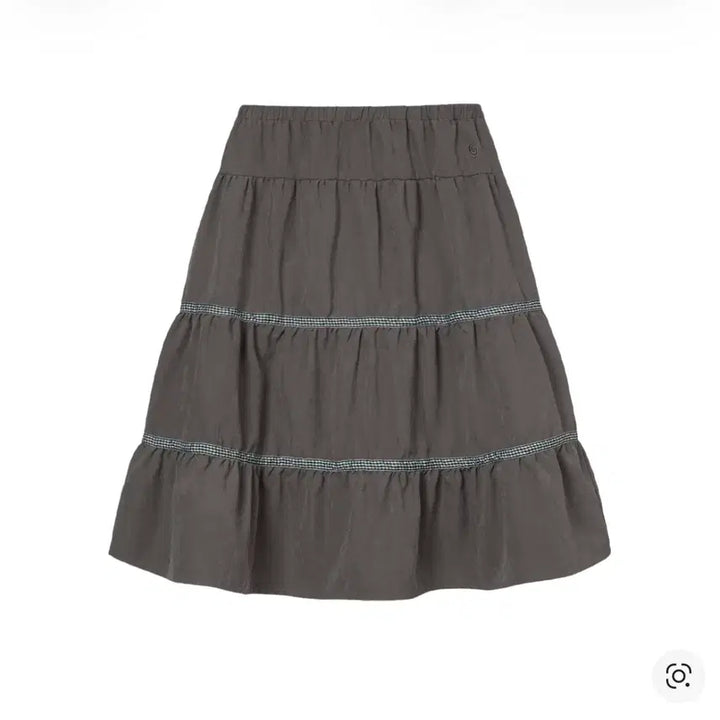 [SOLD OUT] 에이이에이이 체크 미디 티어드 스커트 브라운