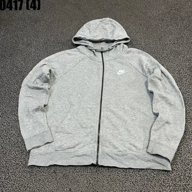 [BUNJANG] Nike Swoosh Logo Gray Hoodie Zip-up (L) / L 나이키 스우시로고 회색 후드집업 0417(4)