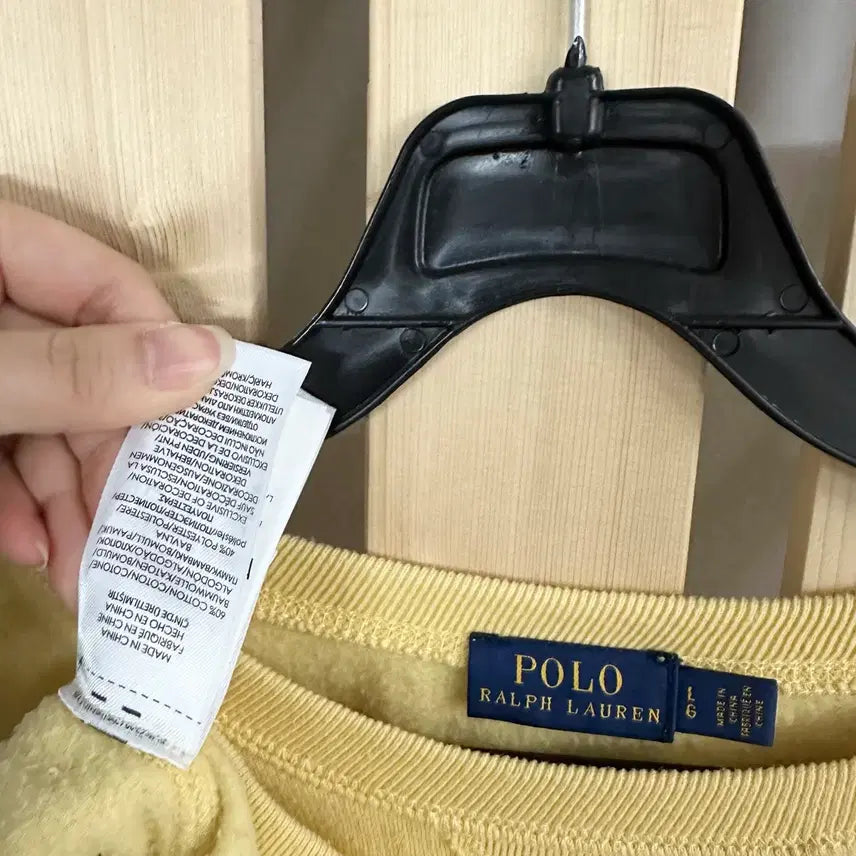 [BUNJANG] Polo Ralph Lauren Yellow Sweatshirt / (L) 폴로 랄프로렌 옐로우 맨투맨
