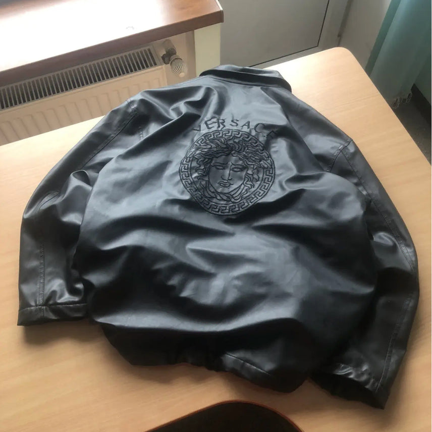 [SOLD OUT] 베르사체 로고 가죽자켓