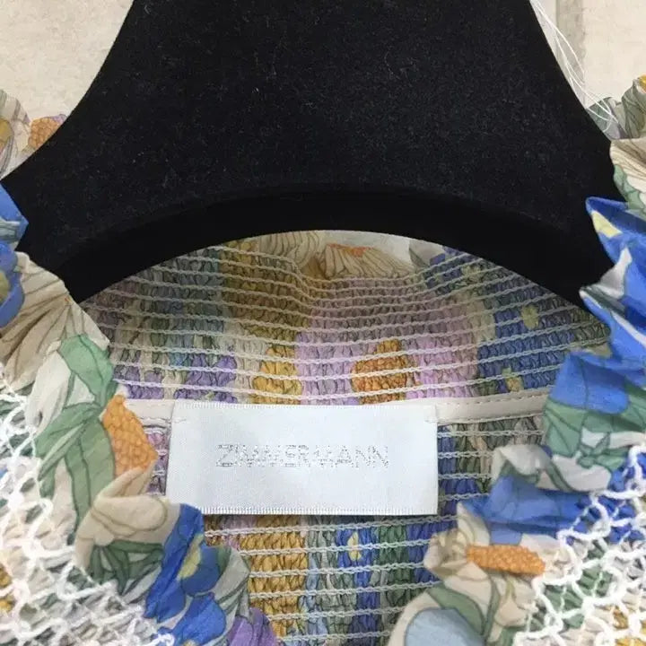 [SOLD OUT] 짐머만  플라워 패턴 롱원피스 쉬폰 리본타이