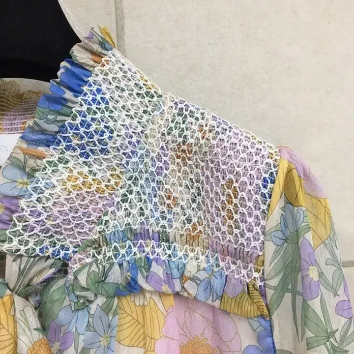 [SOLD OUT] 짐머만  플라워 패턴 롱원피스 쉬폰 리본타이