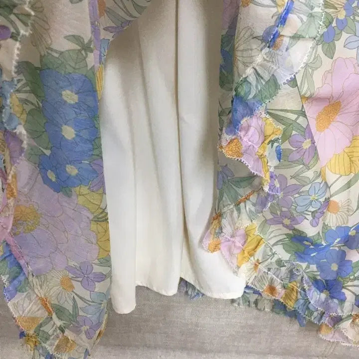 [SOLD OUT] 짐머만  플라워 패턴 롱원피스 쉬폰 리본타이