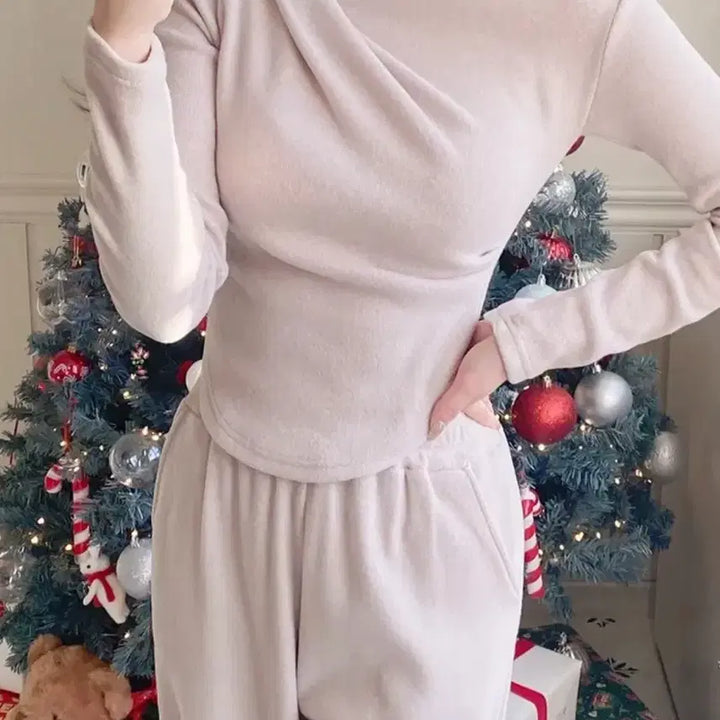 [BUNJANG] Drape Shirring Off-Shoulder Two-Piece Training Set / (set)드레이프 셔링 오프숄더 투피스 트레이닝세트 트레이닝셋업