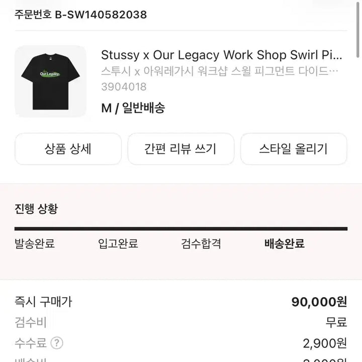 [BUNJANG] Stussy Our Legacy Collaboration Black T-shirt (M) / 스투시 아워레거시 m