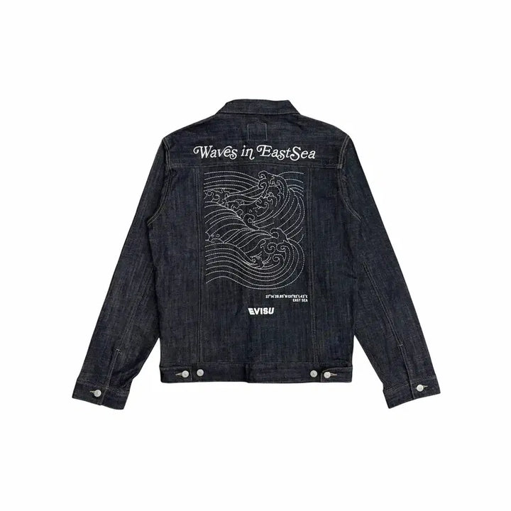 [SOLD OUT] 에비수 Waves in EastSea 데님 흑청 자켓 (105/XL)