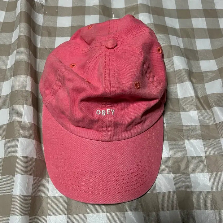 [BUNJANG] OBEY Pink Ball Cap Hat / 오베이 OBEY 핑크 볼캡 모자 분홍 빈티지 스트릿