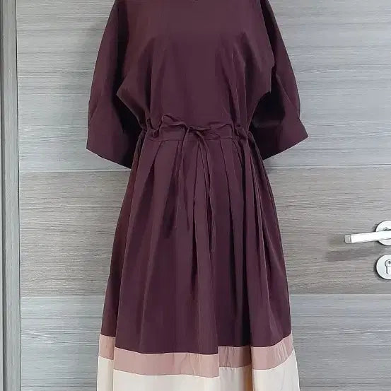 [SOLD OUT] 버건디 투톤 바스락 원피스 상태최상