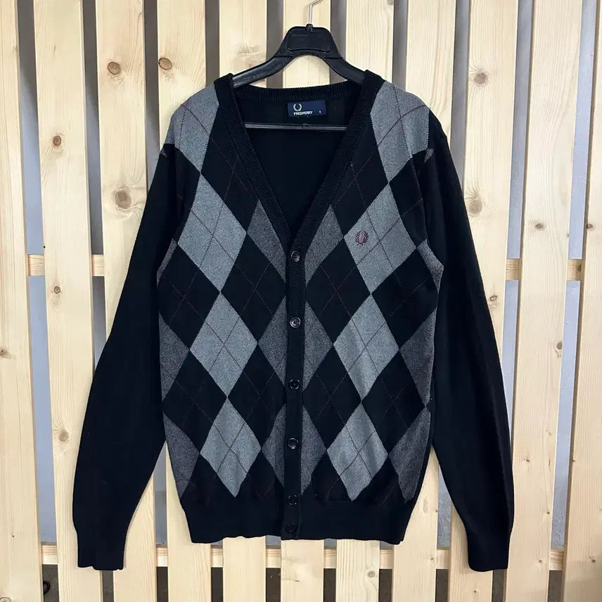 [BUNJANG] Fred Perry Argyle Knit Cardigan / (S) 프레드페리 아가일 니트 가디건