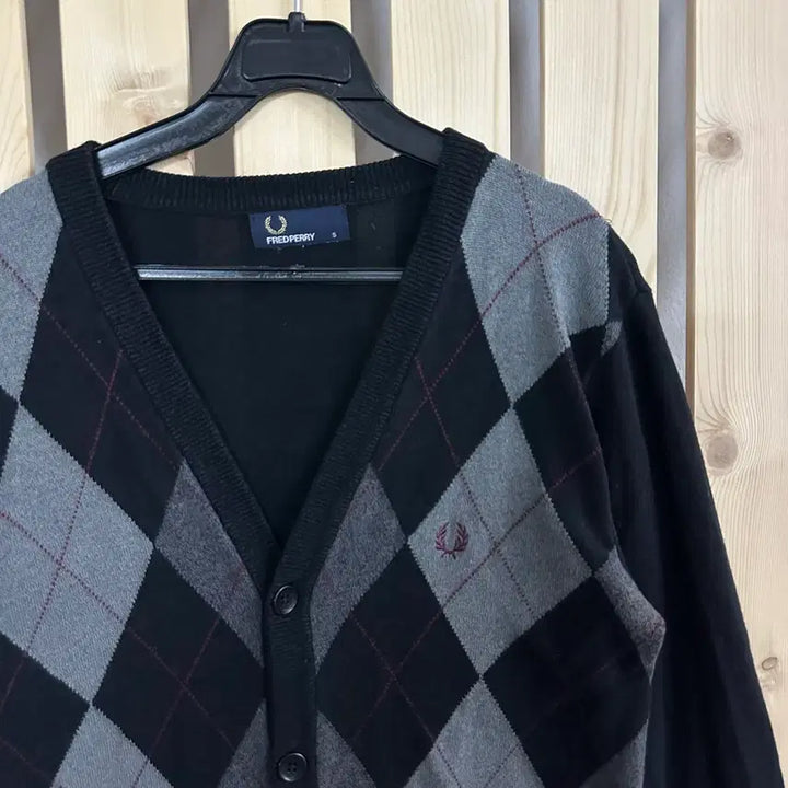 [BUNJANG] Fred Perry Argyle Knit Cardigan / (S) 프레드페리 아가일 니트 가디건