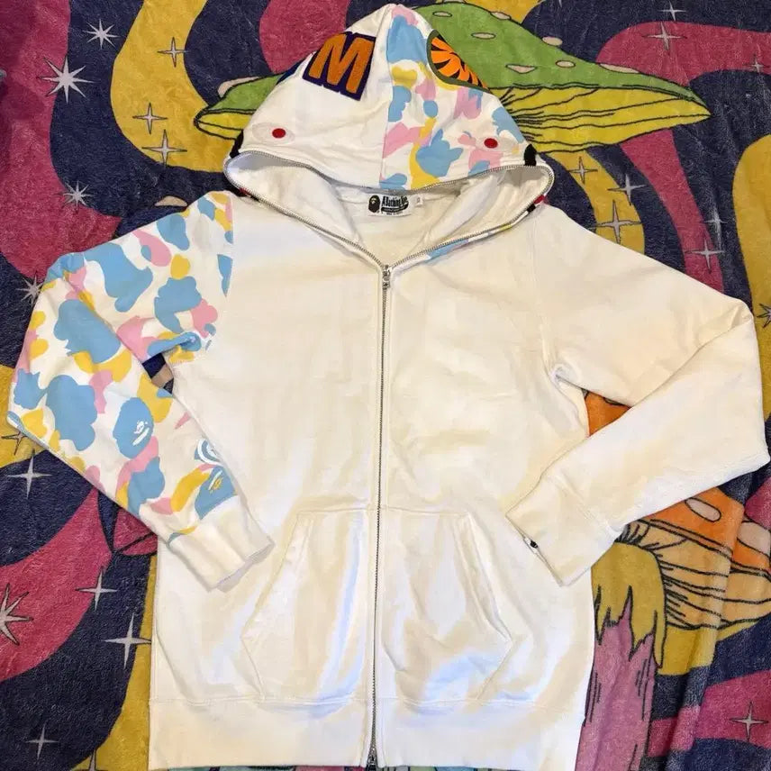 [BUNJANG] BAPE Cotton Candy Camo Shark Full Zip Hoodie / 베이프 코튼 캔디 카모 샤크 풀 집 후드