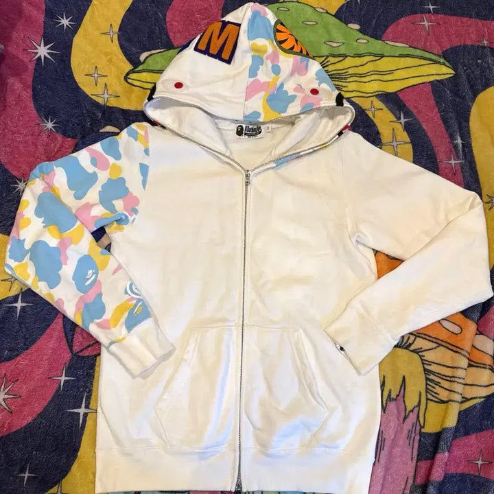 [BUNJANG] BAPE Cotton Candy Camo Shark Full Zip Hoodie / 베이프 코튼 캔디 카모 샤크 풀 집 후드