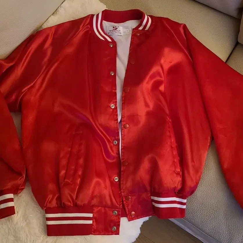 [BUNJANG] Whang Sports Satin Varsity Jacket / 90&