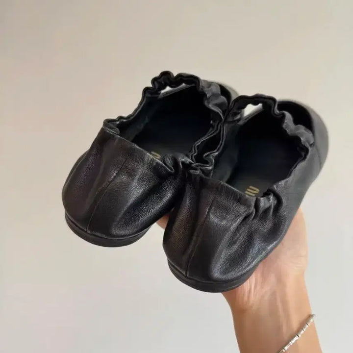 [BUNJANG] Miu Miu Nappa Leather Ballerina Flat - Black / 미우미우 나파 가죽 발레리나 플랫 블랙