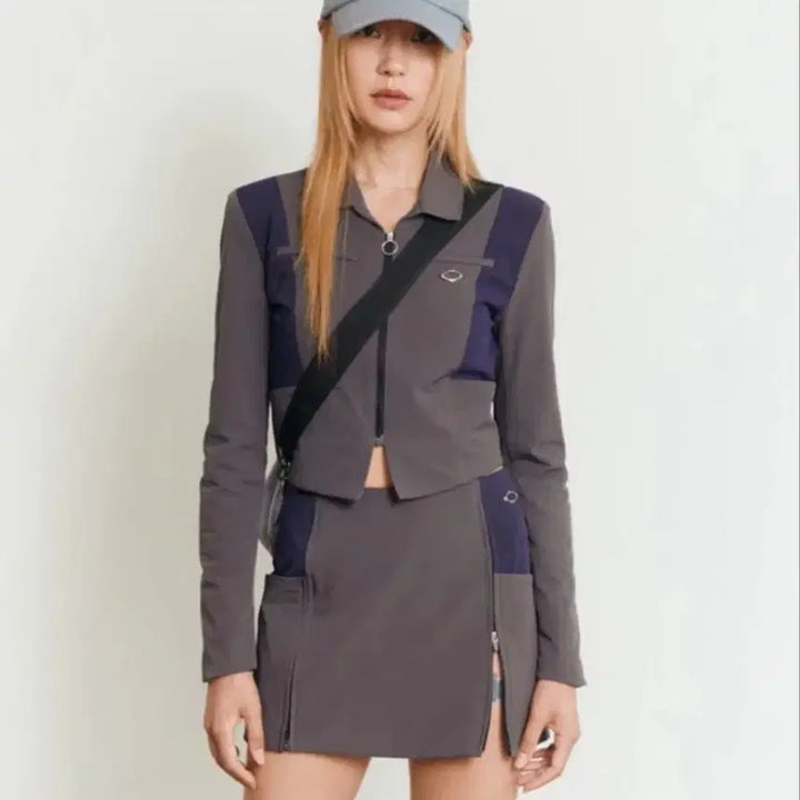 [BUNJANG] Mischief Uniform Set M Charcoal Jacket Skirt / 미스치프 유니폼 자켓 스커트 셋업 M 차콜