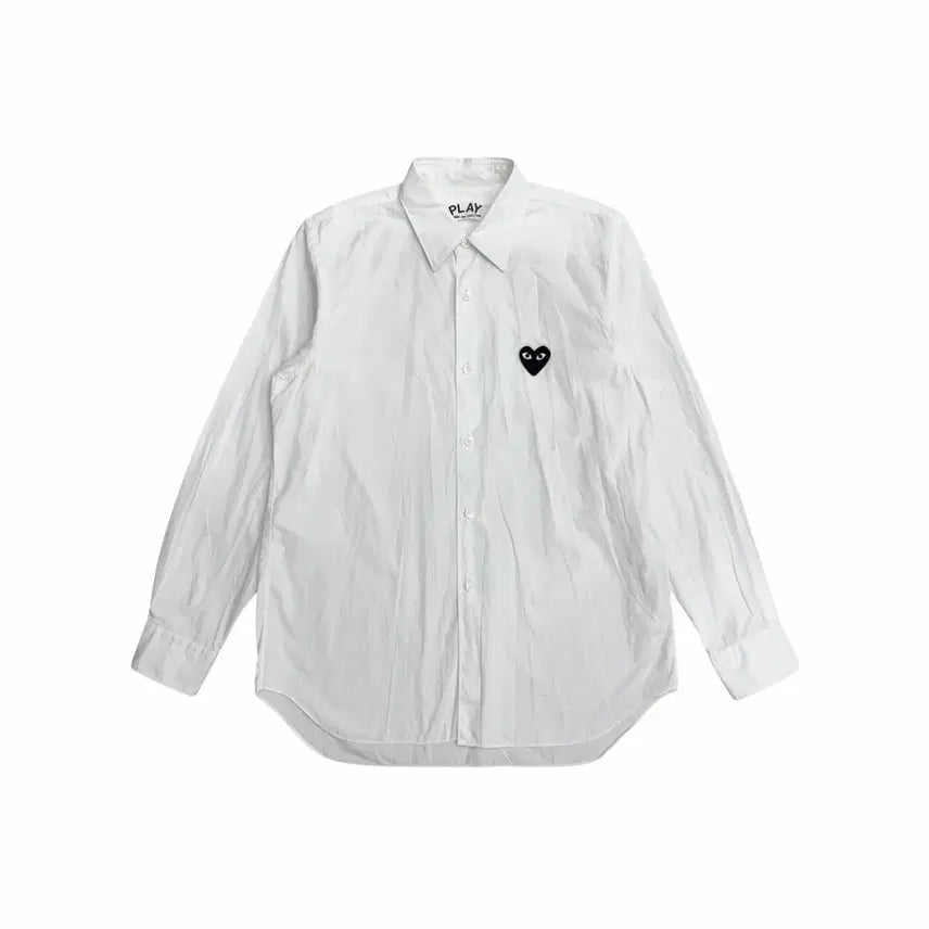 [SOLD OUT] 꼼데가르송 블랙 하트 와펜 화이트 셔츠 S