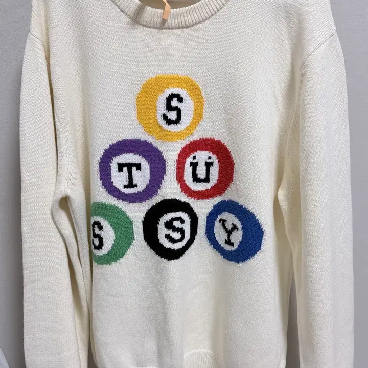 [BUNJANG] Stussy Billiard Sweater Natural / 스투시 빌리아드 스웨터 내츄럴