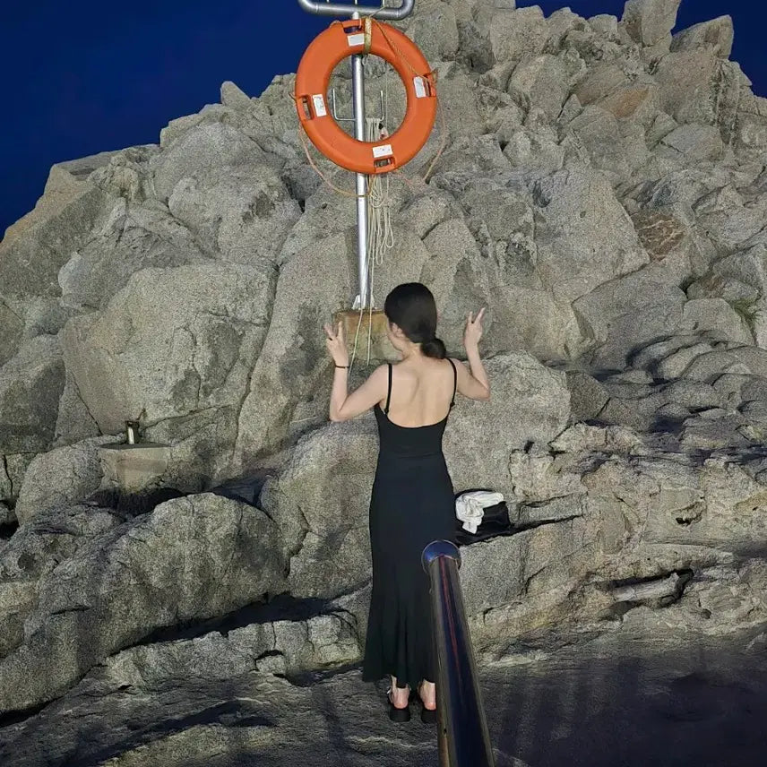 [BUNJANG] 44-66 Mermaid Frill Long Dress / [44-66] 첼크 머메이드 프릴 롱원피스 여름 휴양지 바캉스 비치 리조