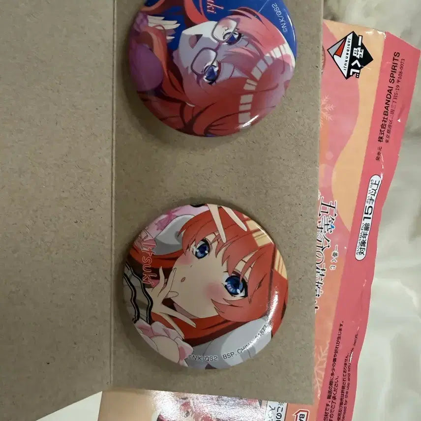 [BUNJANG] 5-toubun no Hanayome Acrylic Stand and Can Badge Set / 5등분의신부 제일복권 캔뱃지 아크릴스탠드 j상 ,O상