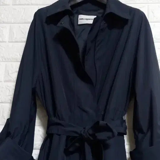 [BUNJANG] Karl Lagerfeld Trench Coat (Navy) - New with Tags / 칼라거펠트 코트 택채새거
