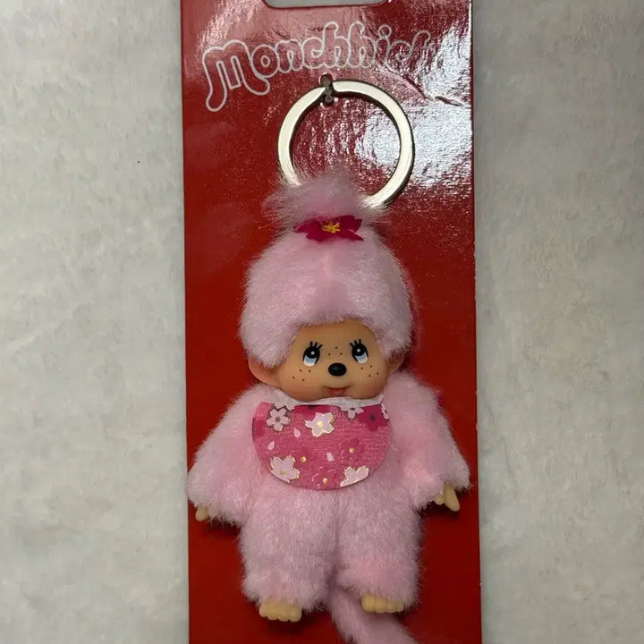 [BUNJANG] Monchhichi Sakura Mini Keyring / 몬치치 사쿠라 미니키링
