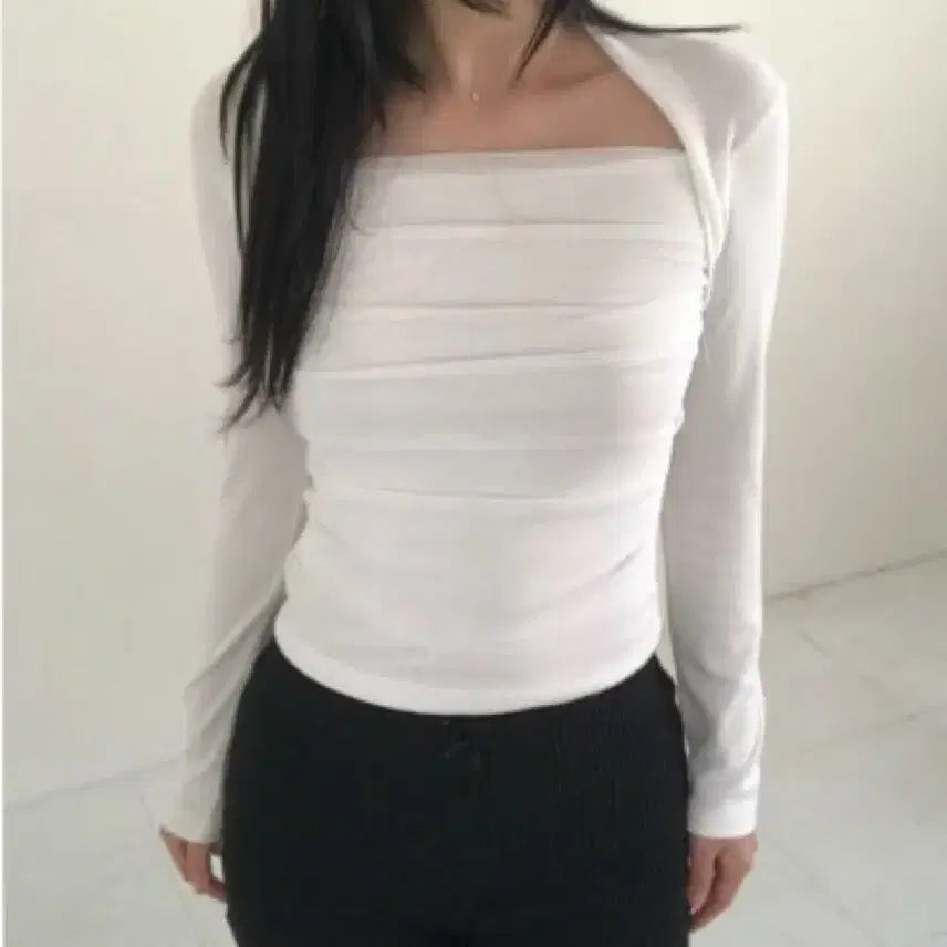 [BUNJANG] Unbranded Chiffon Bolero Top / (새상품) 샤 쉬폰 볼레로 티셔츠