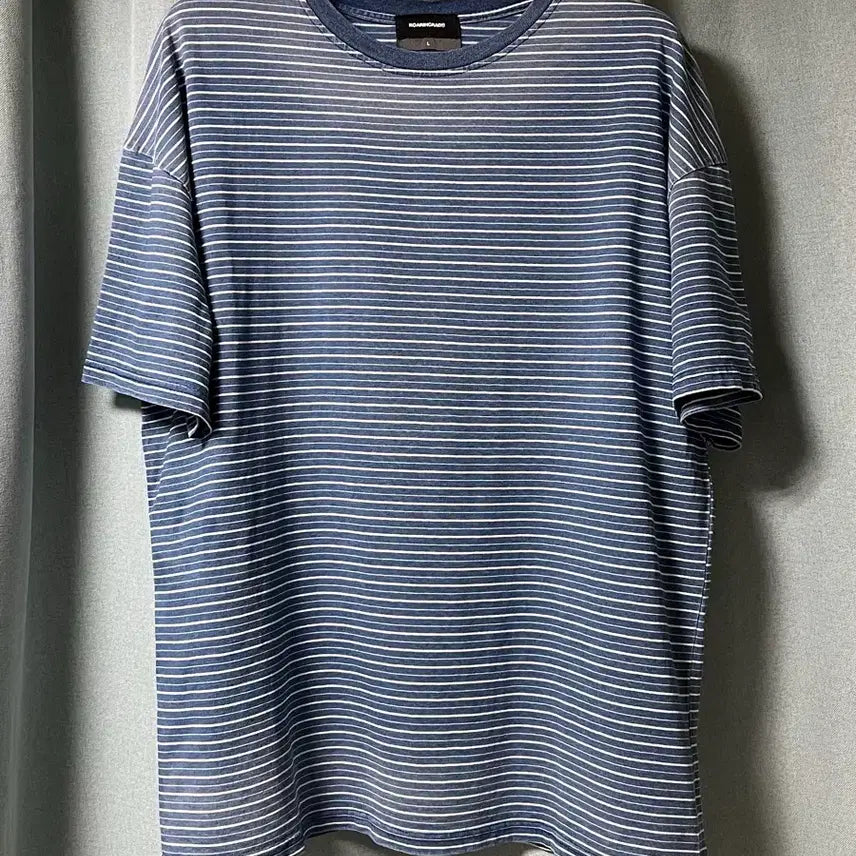 [SOLD OUT] [L] 로어링라드 워시드 인디고 스트라이프 티셔츠 블루