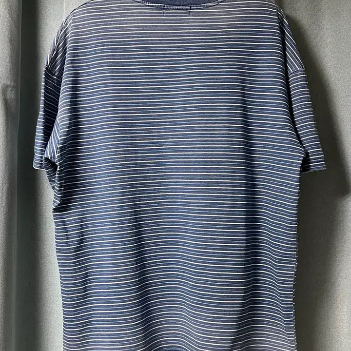 [SOLD OUT] [L] 로어링라드 워시드 인디고 스트라이프 티셔츠 블루