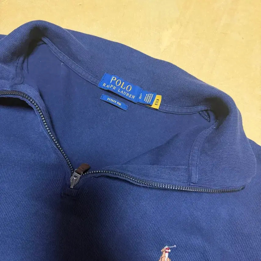 [BUNJANG] Polo Ralph Lauren Half-Zip Sweatshirt Navy / 폴로 랄프로렌 하프집업 카라 맨투맨 티셔츠 긴팔 L