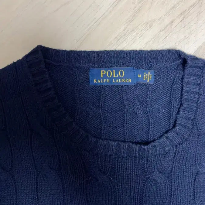 [BUNJANG] Polo Ralph Lauren Cable Knit Navy M / 폴로 케이블 니트 네이비 m