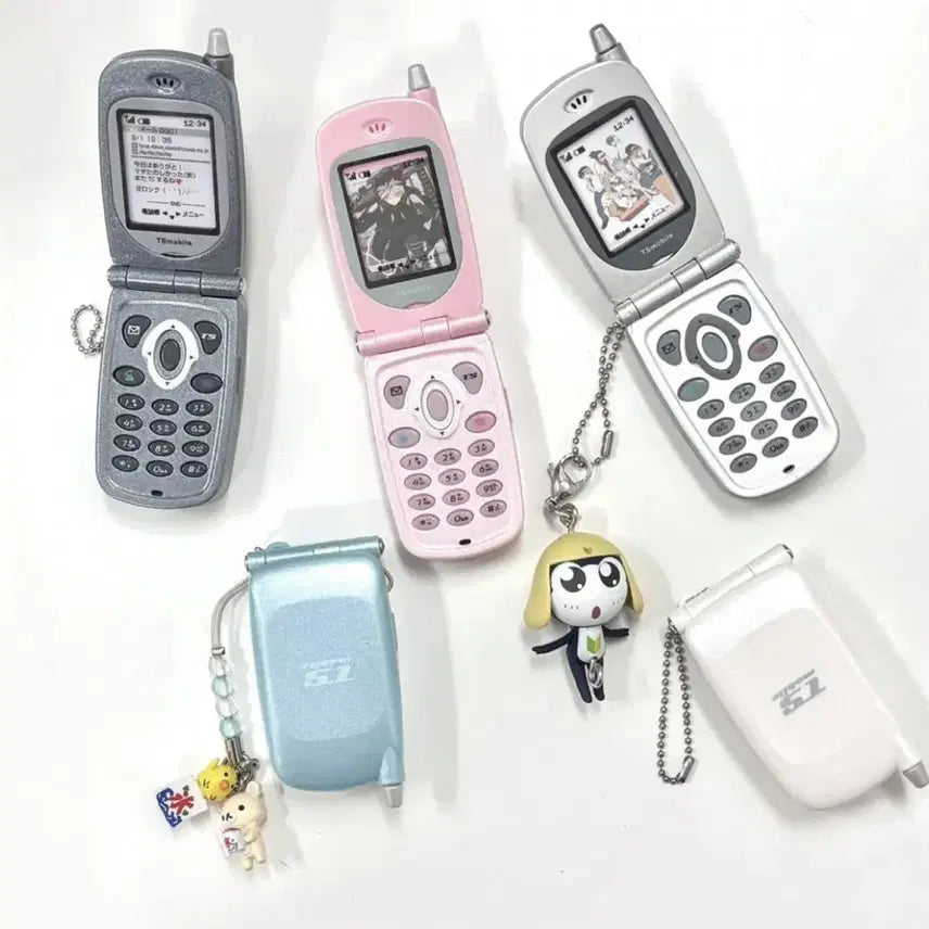[BUNJANG] Blue Folder Phone Recording Keychain Y2K Retro / (블루) 폴더폰 녹음 키링 전남친 키링 가챠 y2k 레트로 휴대폰 전화기