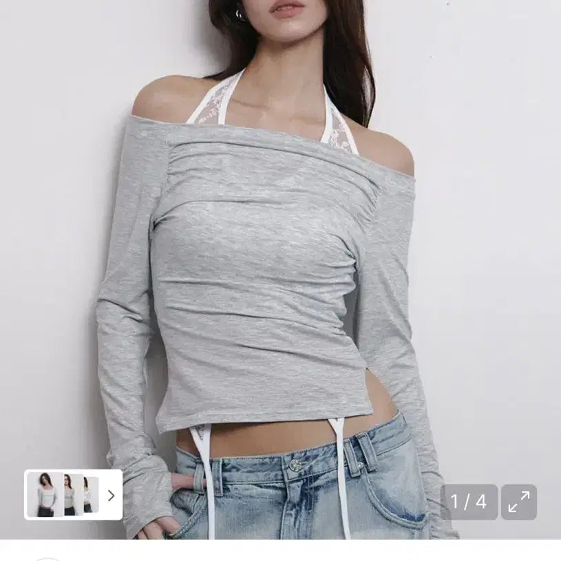 [BUNJANG] Please Follow Seni Long Off-Shoulder Top / 플리즈노팔로우 Seni Long Off-Shoulder Top 세니탑