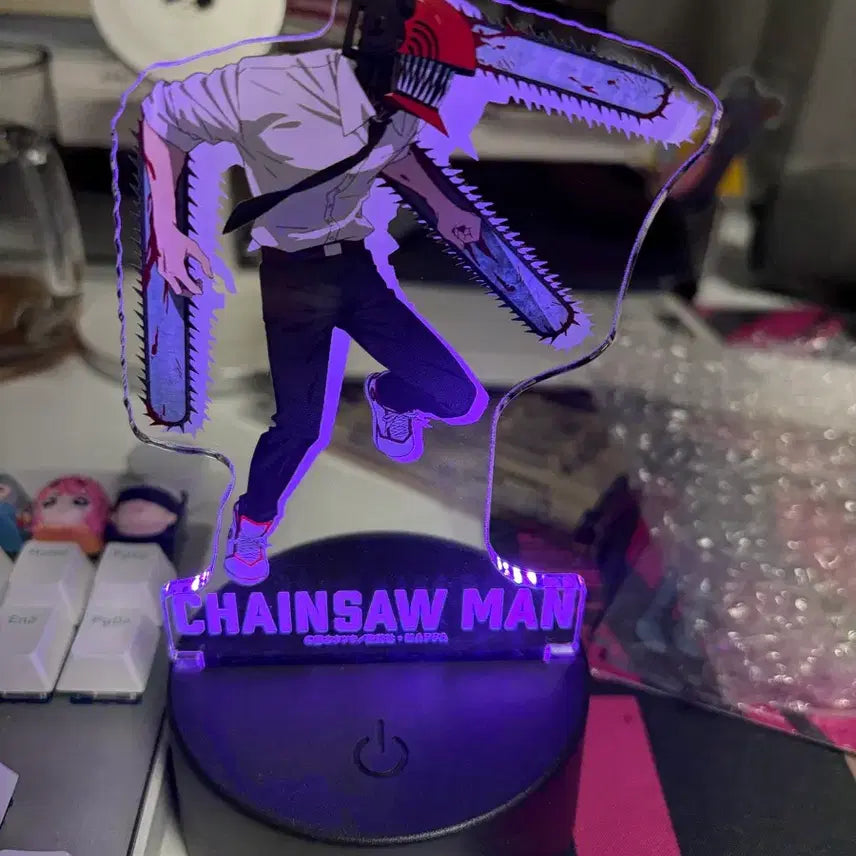 [BUNJANG] Chainsaw Man Exhibition Bundle (LED Acrylic Stand, L-Folder) / 체인소맨 전시회 굿즈 일괄 (led 아크릴, L자 파일)