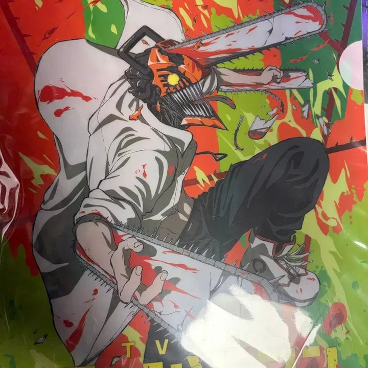 [BUNJANG] Chainsaw Man Exhibition Bundle (LED Acrylic Stand, L-Folder) / 체인소맨 전시회 굿즈 일괄 (led 아크릴, L자 파일)