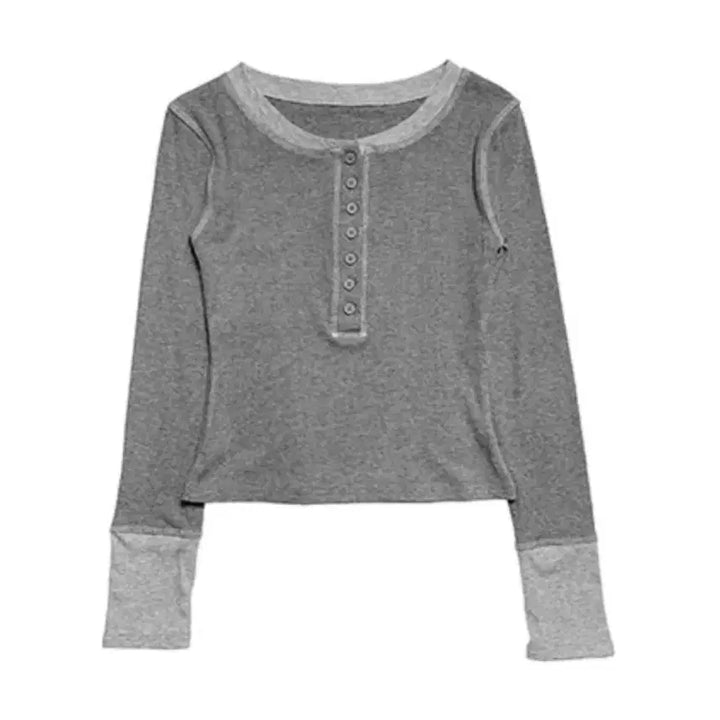 [BUNJANG] Layered Long-Sleeve T-Shirt / 배색 레이어드 긴팔티