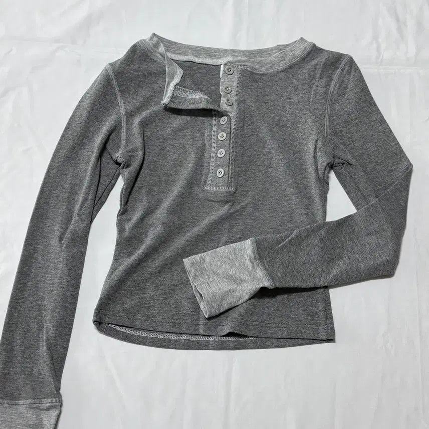[BUNJANG] Layered Long-Sleeve T-Shirt / 배색 레이어드 긴팔티
