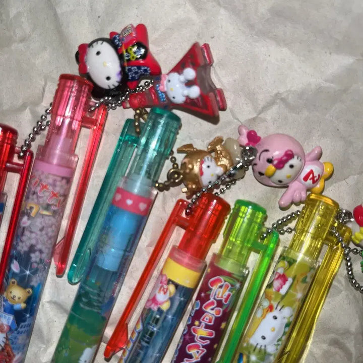 [BUNJANG] Vintage Sanrio Hello Kitty Stationery Bundle (Pens &amp; Pencils) / 일괄)고전키티샤프/볼펜/불상키티/오이타/후지산/키티스트랩/킽스