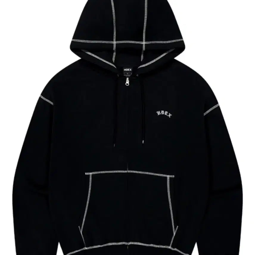 [BUNJANG] HDEX Contrast Stitch Hooded Zip-up / HDEX 블랙 스티치 후드 집업 M