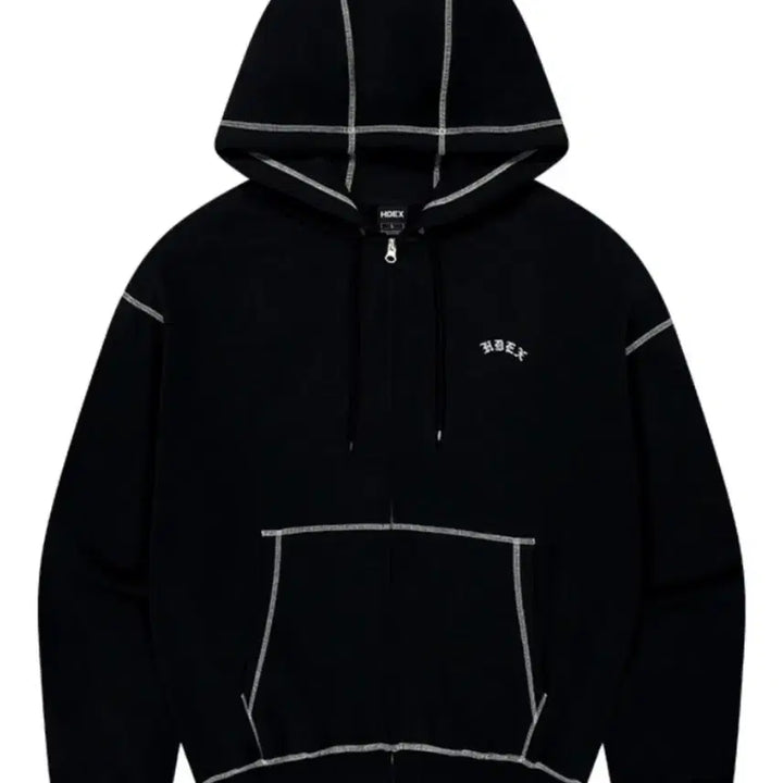 [BUNJANG] HDEX Contrast Stitch Hooded Zip-up / HDEX 블랙 스티치 후드 집업 M