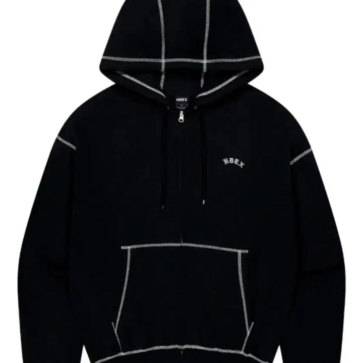 [BUNJANG] HDEX Contrast Stitch Hooded Zip-up / HDEX 블랙 스티치 후드 집업 M