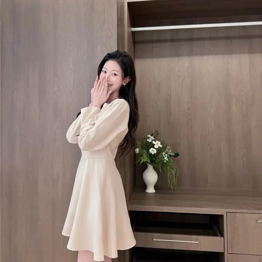 [BUNJANG] Light Me Chiffon Shirring Flare Mini Dress / [새상품]청순쉬폰 셔링 플레어 미니원피스 하객룩 라이트미