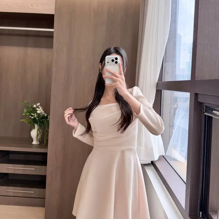 [BUNJANG] Light Me Chiffon Shirring Flare Mini Dress / [새상품]청순쉬폰 셔링 플레어 미니원피스 하객룩 라이트미
