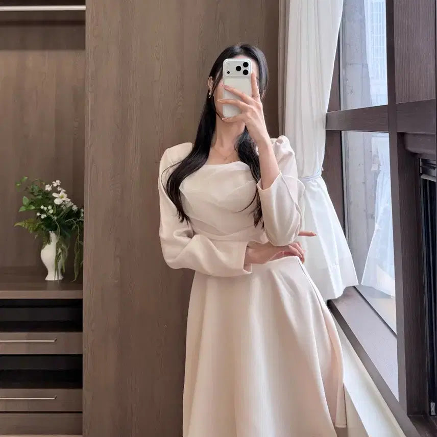 [BUNJANG] Light Me Chiffon Shirring Flare Mini Dress / [새상품]청순쉬폰 셔링 플레어 미니원피스 하객룩 라이트미