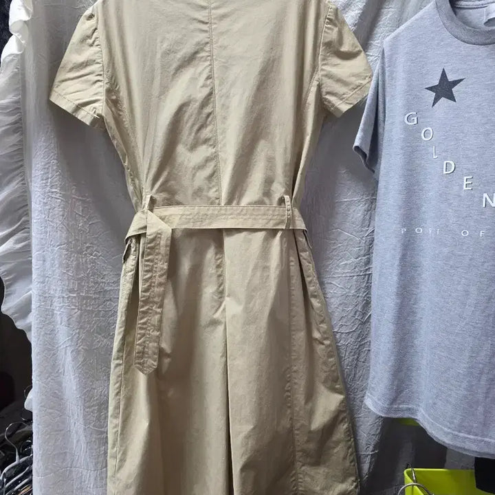 [BUNJANG] System Beige Shirt Dress / 시스템 베이지 반팔 셔츠 원피스