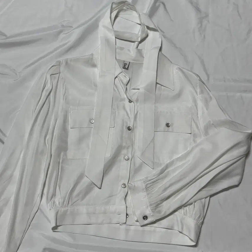 [BUNJANG] White Tie Set Blouse / (새상품) 타이set 셔츠 블라우스