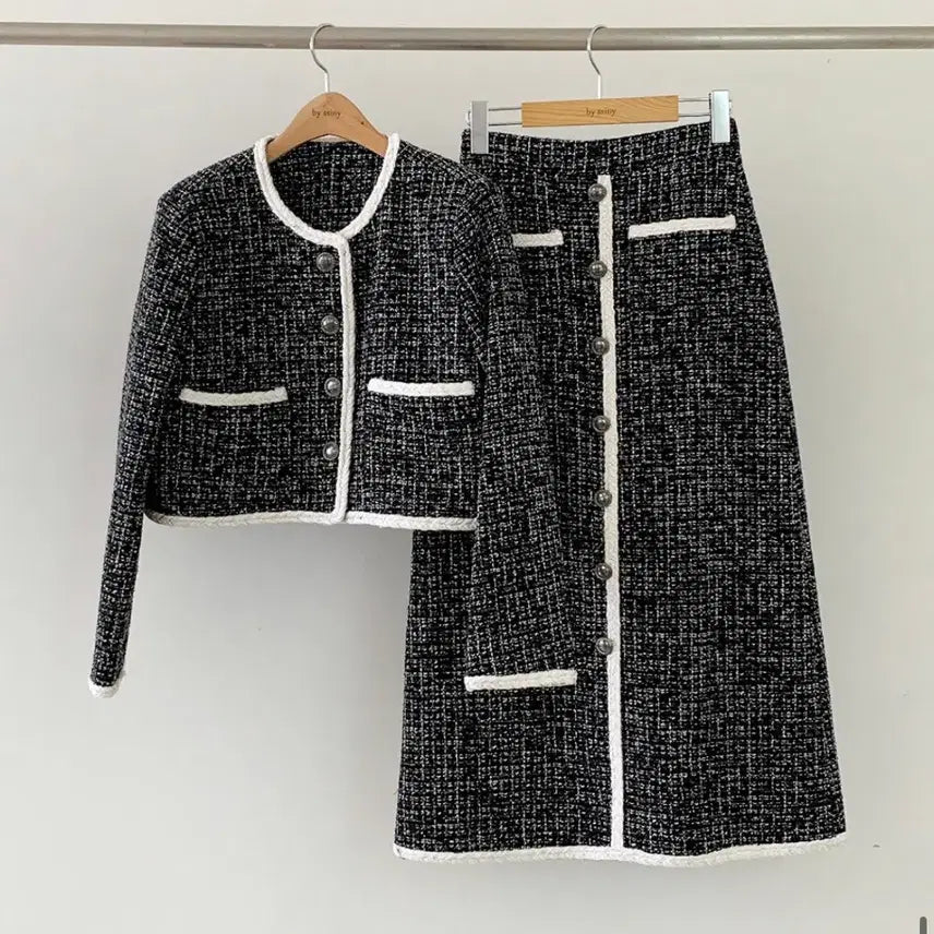 [BUNJANG] Bycinny Black Edition Jacket + Large Skirt Set / 주말만34만)바이씨니 블랙에디션 자켓+스커트라지 블랙 셋업