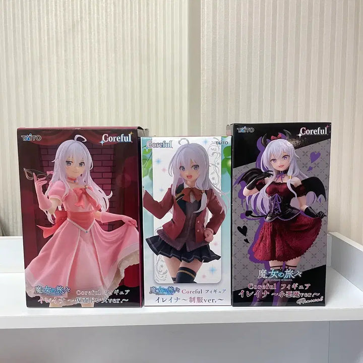 [BUNJANG] Wandering Witch: The Journey of Elaina Figure Set (3 Types) / [미개봉]세트 마녀의 여행 일레이나 3종 피규어 교복 악마 드레스 무도회